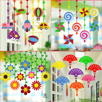 School kindergarten pendant classroom corridor ring layout materials Forest department air pendant pendant Wall decoration