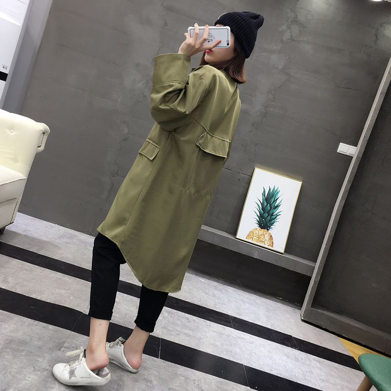 Áo gió 9750 mùa thu 2018 phiên bản mới của Hàn Quốc với phần ngực mỏng đơn mảnh chín điểm tay áo dài phần áo khoác bình thường áo khoác đôi nam nữ