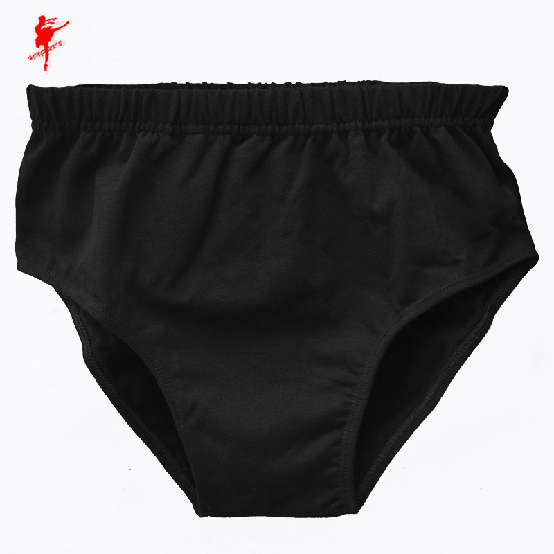 Red dance shoes, men's ballet briefs, body suit, three-quarter pants, black dance pants