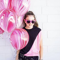 Imported American Pioneer 11 inch marble ink agate latex balloon birthday party room layout