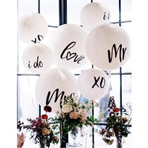 Net red European MRmrs custom imported white balloon creative photo wedding dress photo props 36 inch travel photo luxury