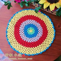 Fresh Water Lotus Pure Cotton Handmade Crochet Hook Flower Colored Lace Woven Fields Round Heat Insulation Dining Table Chair Cushion