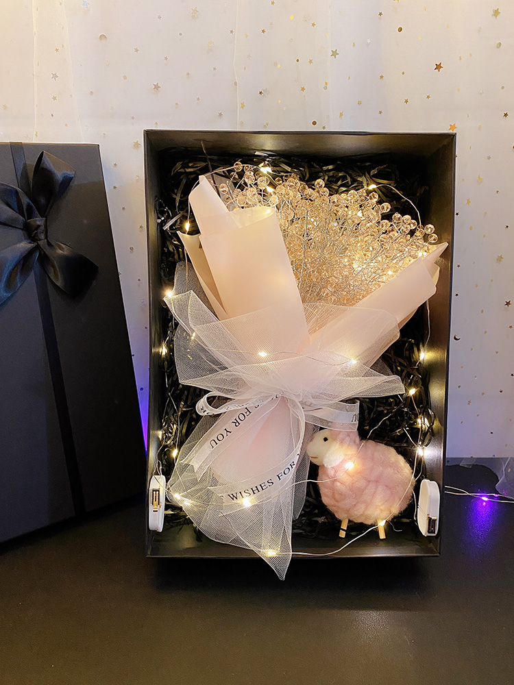 INS Starry bouquet beads handmade DIY materials send girls friends GIRLFRIENDS birthday gifts with lights
