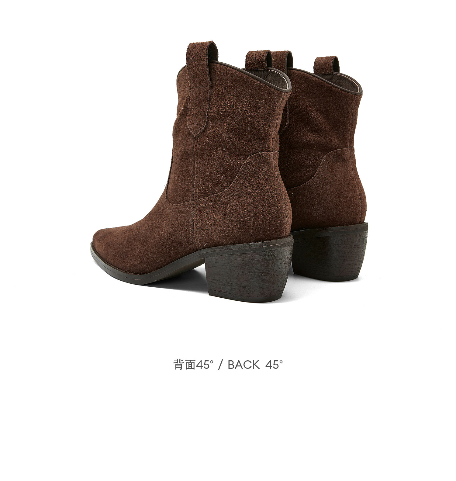 Западные Boots 康莉尖头西部牛仔靴女2025年冬季新款爆款美拉德棕色靴子粗跟短靴 Comely
