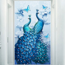 5d diamond painting 2022 new full drilling peacock Xuan guan vertical version living room point sticking brick cross embroidered hundreds of birds towards Feng 2021