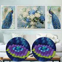 2021 New 5D Alien Diamond painting Living room full drill with large peacock triptych Collared Brick Stone Plot Cross Stitch