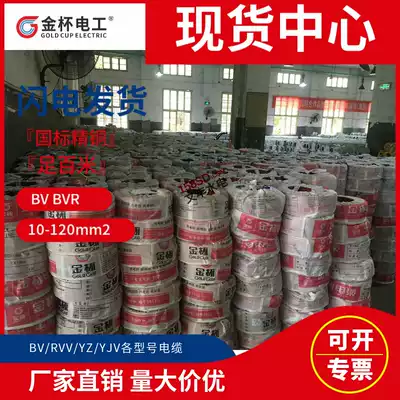 Gold Cup wire national standard copper core household bv single core multi-strand bvr flexible cable 1 5 2 5 4 6 10 Square