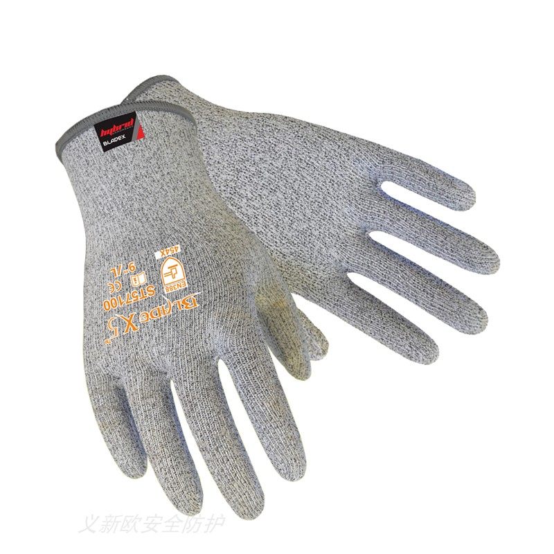 Saleit ST57100 anti-cutting 5 level comfortable dexterous hemp gray inner bladder protection gloves hemp gray 12 pairs