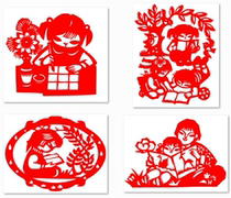 Rice paper paper-cut finished products reading window grilles childrens reading paper-cut paintings reading and writing practice calligraphy kindergarten decorative paintings