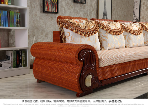 Yi Jing Habitat sofa mây mây sofa sofa mây mây tre phòng khách sofa sofa mây góc - Ghế sô pha ghế sofa bed