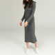 Basicism 2022 spring and autumn new hooded sweater dress slim long skirt female casual dress L181040