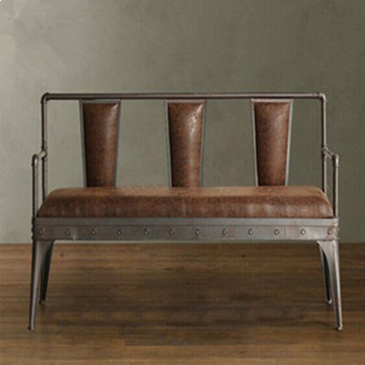 Iron sofa table and chair combination Loft retro industrial wind studio single person three people simple modern Northern European American