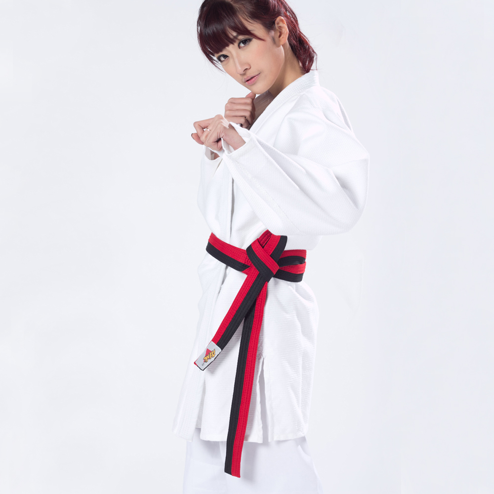 Factory direct supply standard white judo suit daughter children Brazilian jiu-jitsu suit thickened cotton slub pattern training ratio