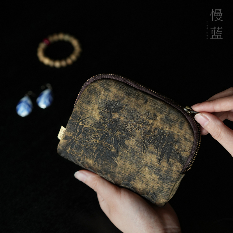 Slow Blue |   Xiangyun Silk Women's Bag Coin Purse Song Brocade Shell Bag Small Bag for Storing Jewelry and Accessories