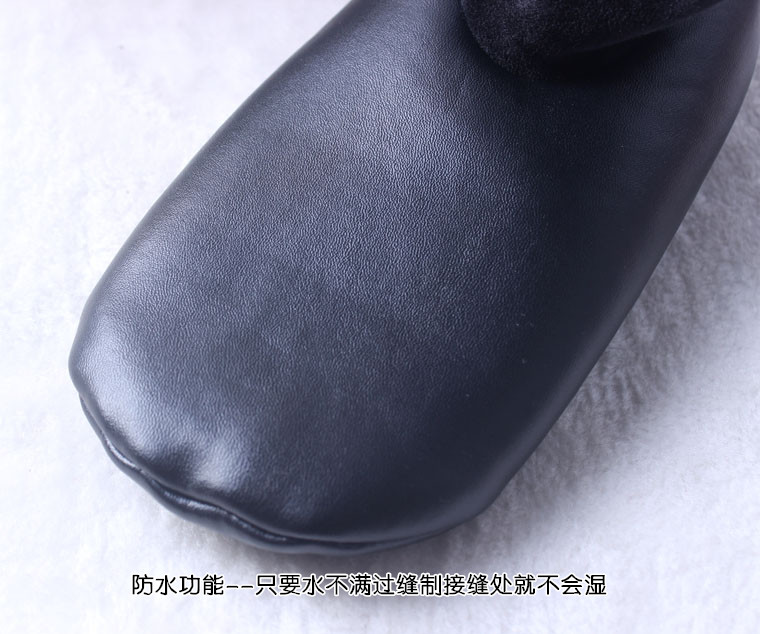 Vớ da PU dành cho người lớn cộng với vớ nhung dày chống trơn và ống bangbang mùa thu và mùa đông mới nam và nữ vớ chống thấm nước ấm vớ đầu gối lót bông thu đông