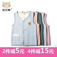 Qi Qiao Xiong 2019 mùa thu và áo len cổ lọ cho bé trai và bé gái vest bé cotton ấm áp áo vest vest vest - Áo ghi lê áo gile len cho bé sơ sinh