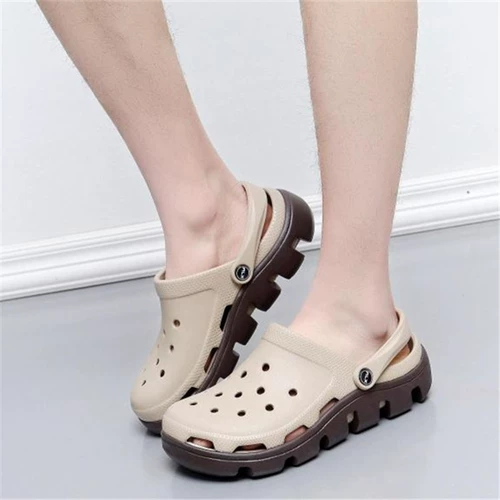 Летние спортивные тапочки в стиле Crocs, пляжная обувь, повседневная обувь, нескользящие босоножки, для влюбленных, большой размер