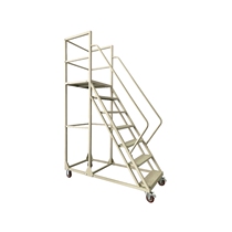 Climbing ladder mobile platform injection molding loading stool industrial warehouse with brake wheel tally ladder supermarket safety