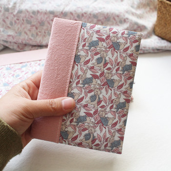 A6a5 cloth-covered hand ledger stamped travel carrying small cloth notebook notepad cloth-covered book wire-bound