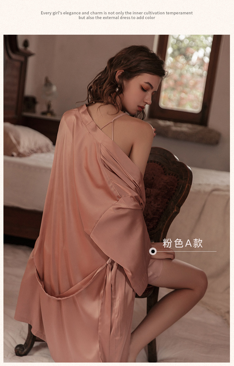 今夕何夕性感睡衣女两件套春秋季吊带睡裙2022年新款真丝套装纯欲详情58