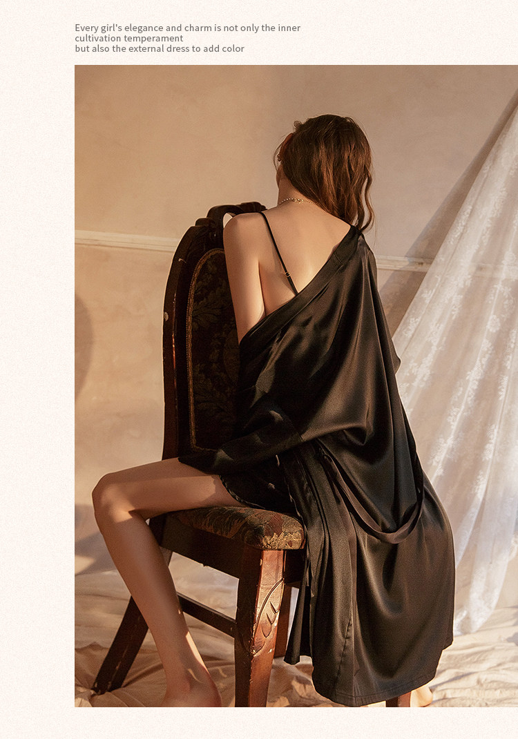 今夕何夕性感睡衣女两件套春秋季吊带睡裙2022年新款真丝套装纯欲详情51