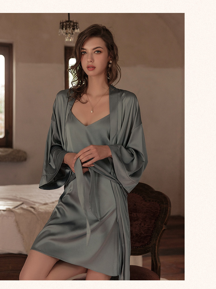 今夕何夕性感睡衣女两件套春秋季吊带睡裙2022年新款真丝套装纯欲详情79