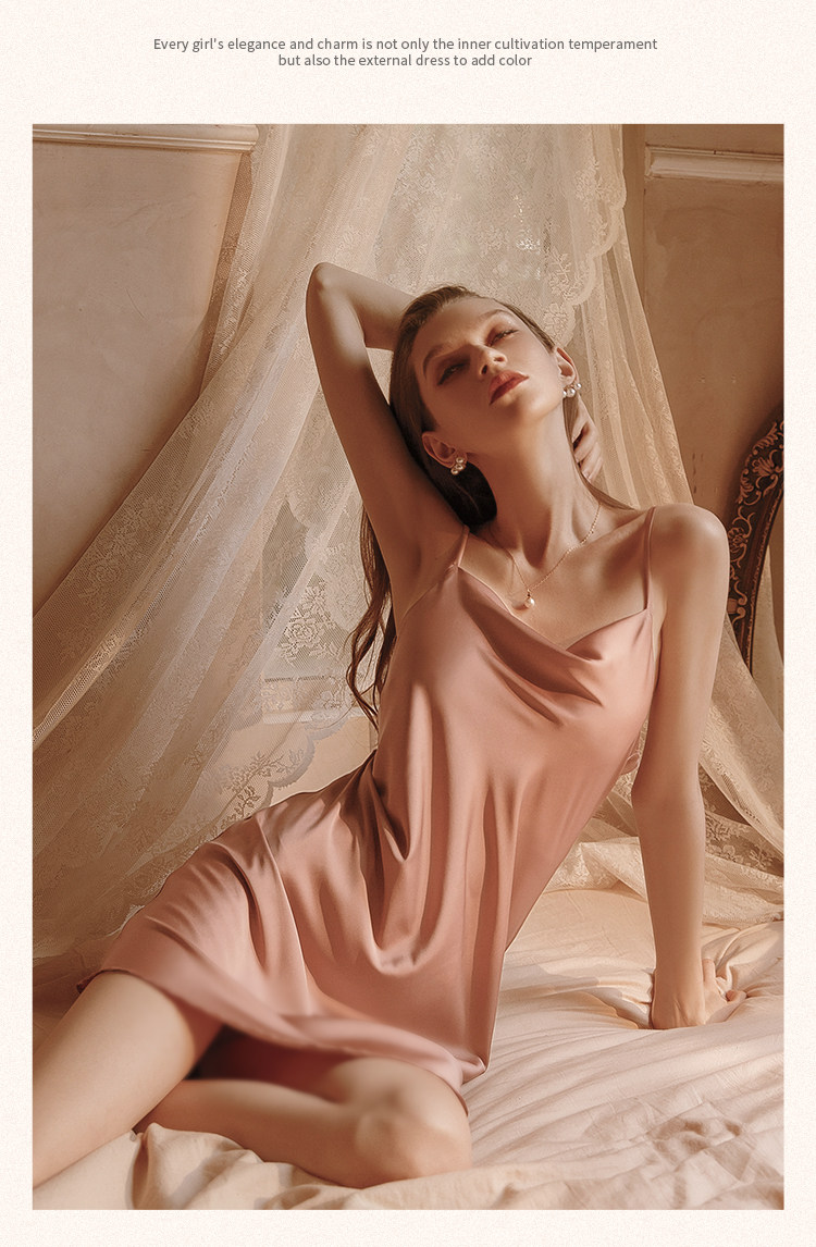 今夕何夕性感睡衣女两件套春秋季吊带睡裙2022年新款真丝套装纯欲详情69