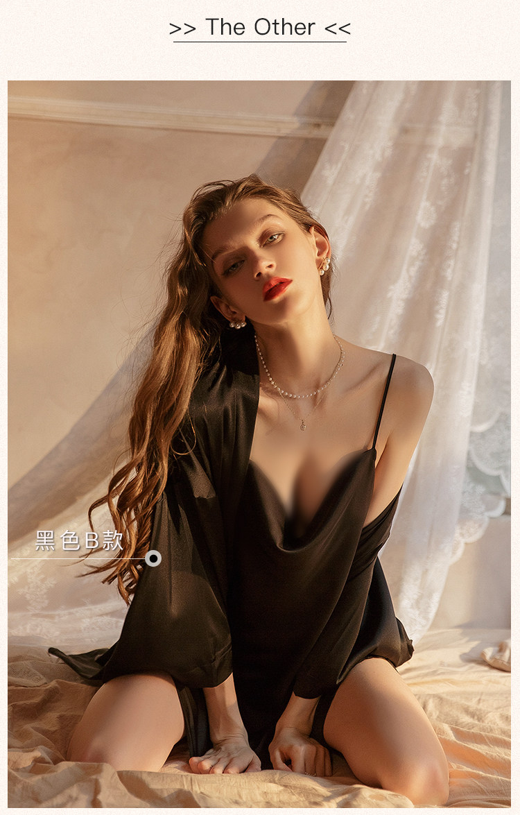 今夕何夕性感睡衣女两件套春秋季吊带睡裙2022年新款真丝套装纯欲详情50