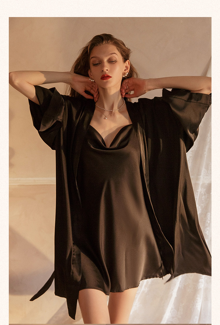 今夕何夕性感睡衣女两件套春秋季吊带睡裙2022年新款真丝套装纯欲详情54