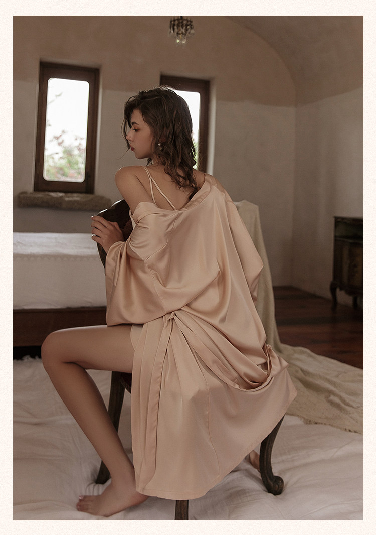 今夕何夕性感睡衣女两件套春秋季吊带睡裙2022年新款真丝套装纯欲详情11