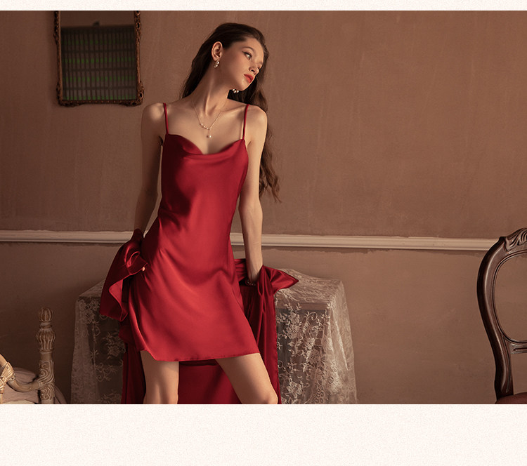 今夕何夕性感睡衣女两件套春秋季吊带睡裙2022年新款真丝套装纯欲详情10