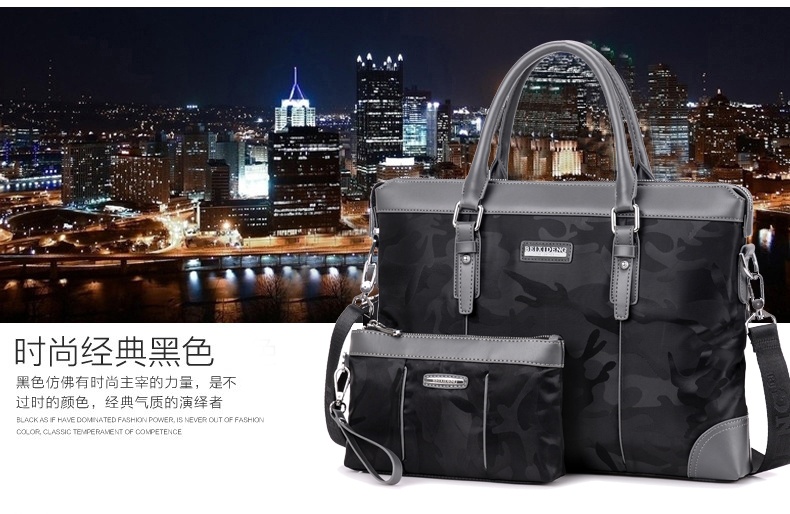 Oxford vải túi xách nam mặt cắt ngang kinh doanh cặp túi thông thường Túi nylon phiên bản Hàn Quốc của túi đeo vai nam túi - Túi của con người túi lv nữ
