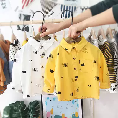 2021 spring and autumn new boys pure cotton shirt children's long-sleeved shirt Korean girls ' shirt cartoon baby shirt