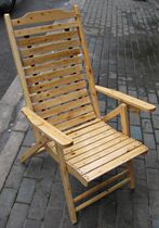 Log Cypress recliner folding lunch break hospital escort chair office nap leisure chair solid wood balcony