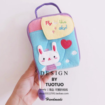 Cute Little Rabbit Headphone Containing Packet Data Line Charging Head Pocket Small Number Travel Makeup Bag Large Capacity Sanitary Napkins