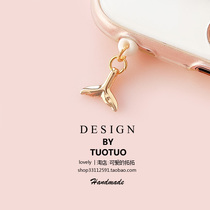Cute phone anti-dust plug headphone hole charging mouth mermaid mini tail suitable for Apple 13 Huawei Xiaomi
