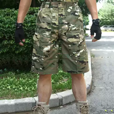 Outdoor military fans multi-pocket loose CP camouflage pants shorts casual pants Capri pants big pants men's pants summer