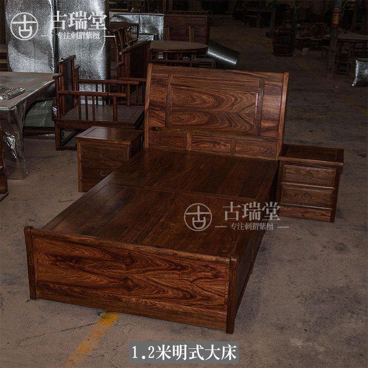 Ming Qing Neoclassical Redwood Single Bed Hedgehog Pearl Wood Children Bed Little House Bedroom Furniture 1 2