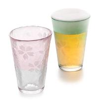 Japanese original ADERIA Tsui handmade cherry blossom 300ML glass water Cup F-49148