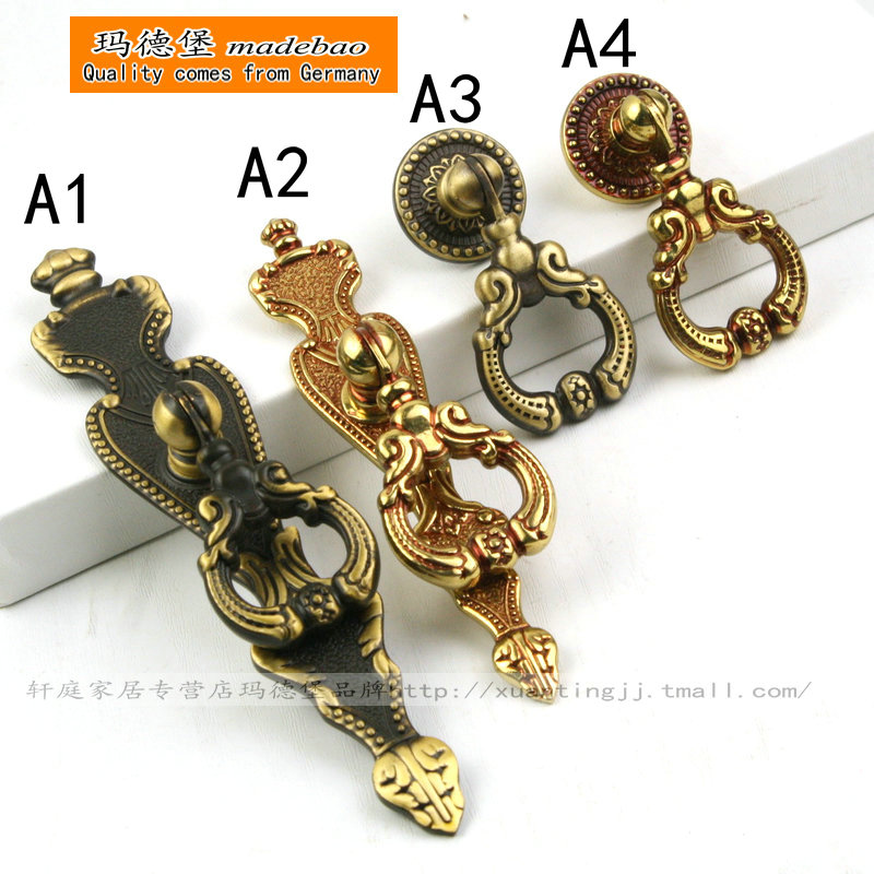 Madburg Pure Copper Handle All Copper Handle Eurostyle Antique Handle Bookcase Wardrobe Wardrobe Pair Open Pendant Pull Handle