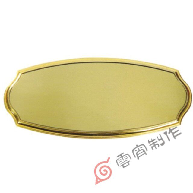 Exquisite gold carved sign Plated metal plate Notched oval Large egg gold Blank sign Department sign