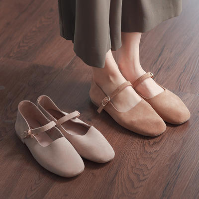 Soft-soled single shoes for women, Lin Impression, niche design, handmade cowhide, artistic, Japanese-style retro flat shoes, comfortable grandma shoes