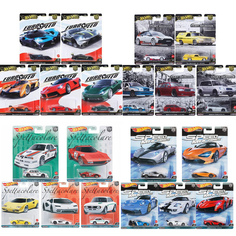 Hot Wheels Car Culture Collector's Edition Model Car Toy Alloy Iron Base Rubber Tires Speed Machine European Speed