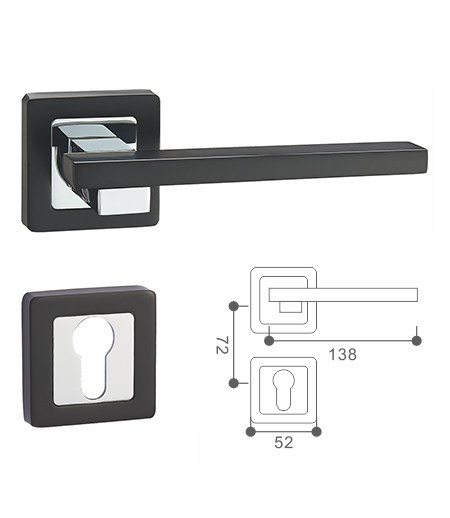 Minimalist black door lock interior door wooden door with key 72 large lock plate stainless steel light luxury style bedroom door lock