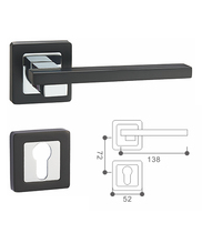 Minimalist black door lock interior door wooden door with key 72 large lock plate stainless steel light luxury style bedroom door lock