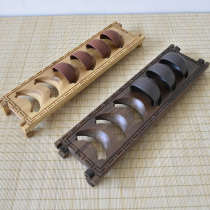 Bamboo cup rack heavy bamboo tea cup Tosolid wood Japanese style tea path storage rack Drain Shelf Utilita Tea Accessories Trays