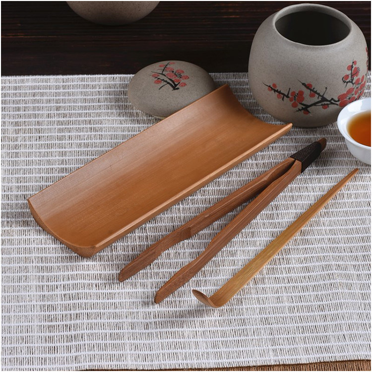 竹子茶則賞茶則茶荷茶道六君子配件竹茶則碳化鏡面竹節禪意|茶道/零配