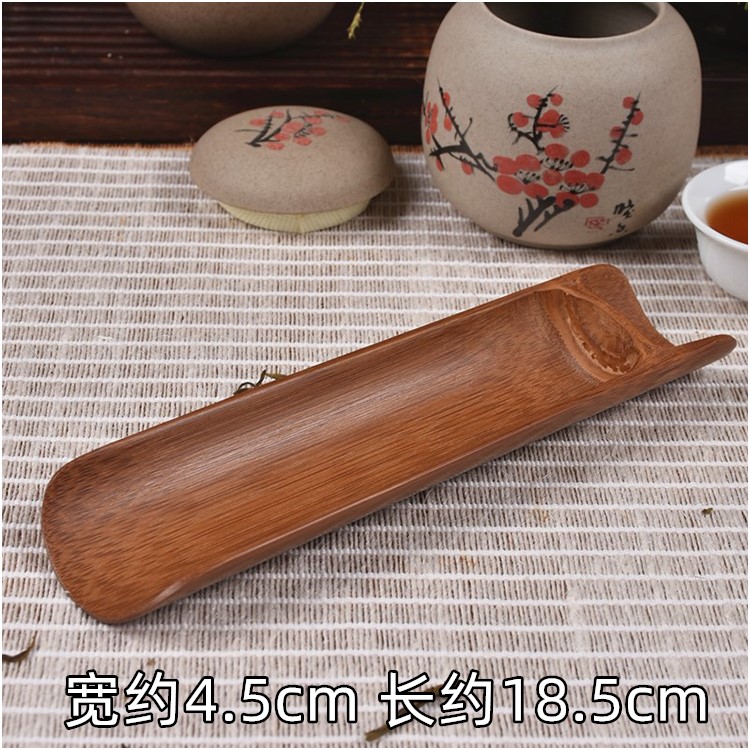 竹子茶則賞茶則茶荷茶道六君子配件竹茶則碳化鏡面竹節禪意|茶道/零配