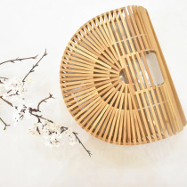 Bamboo Handbag Lady Beach Bag Bamboo woven bag Bamboo Handbag out of the house Travel Photography Trail Chains