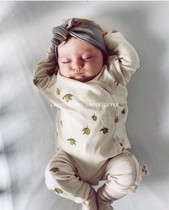 Spot) Danish konges slojd newborn baby baby jumpsuit shirt climbing suit organic cotton